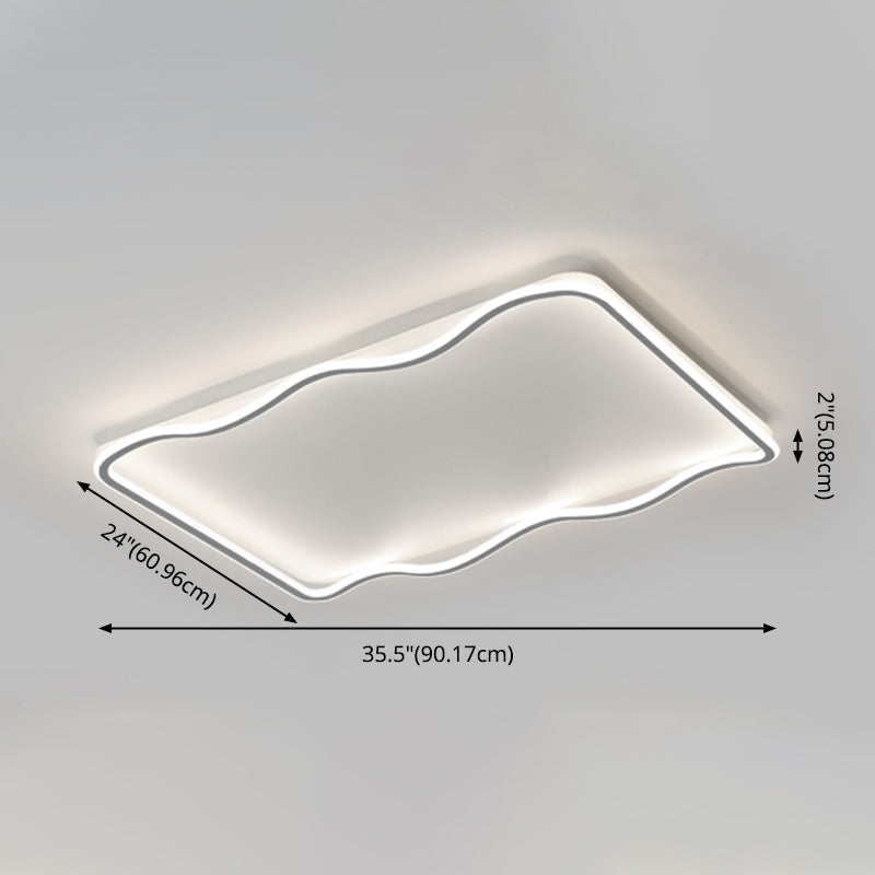 Minimalism Metal Flush Mount 1-Light Squared Flush Ceiling Light for Living Room