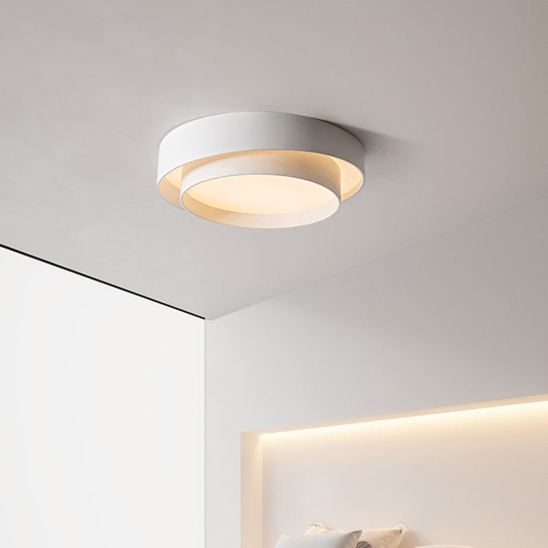 Lámpara empotrada moderna circular de 1 luz LED de metal montada en el techo para dormitorio