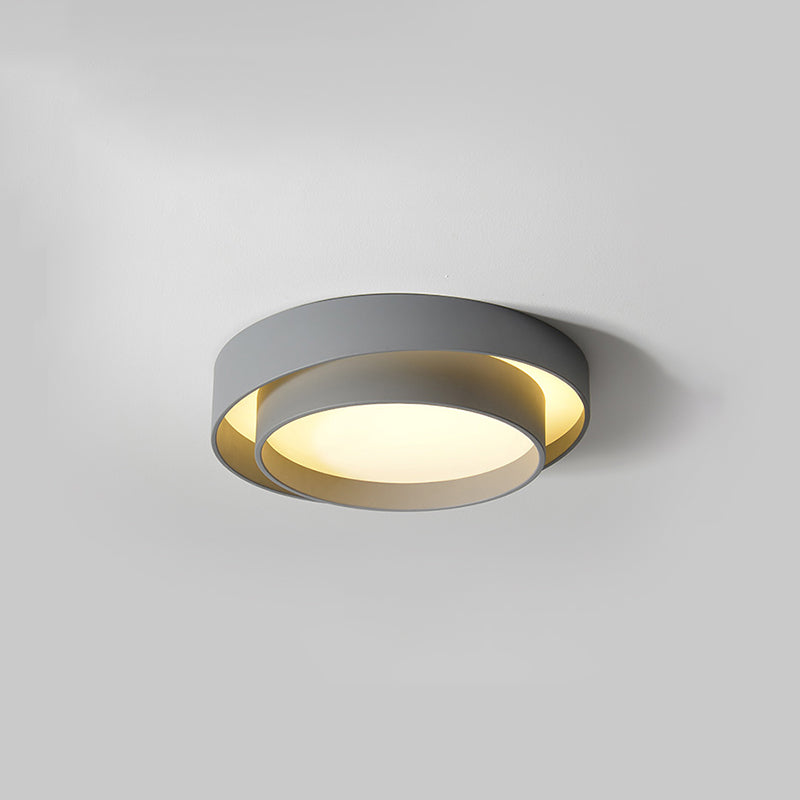 Lámpara empotrada moderna circular de 1 luz LED de metal montada en el techo para dormitorio