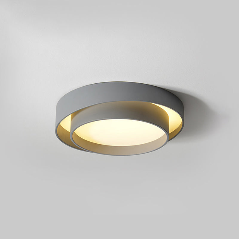 Lámpara empotrada moderna circular de 1 luz LED de metal montada en el techo para dormitorio