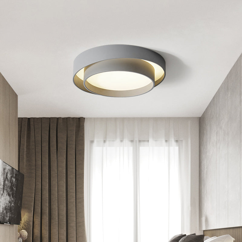 Lámpara empotrada moderna circular de 1 luz LED de metal montada en el techo para dormitorio