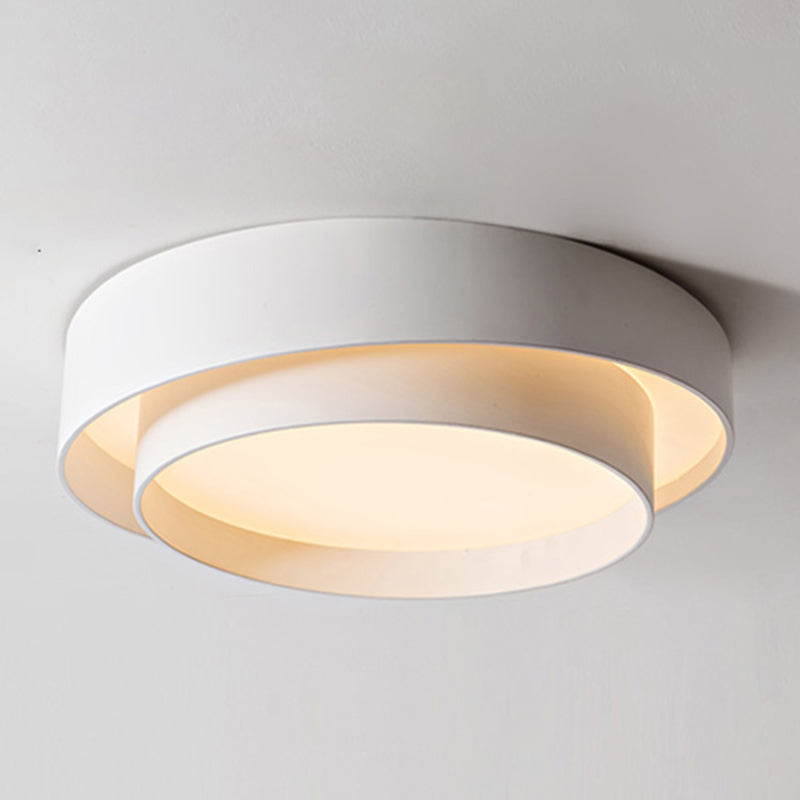 Lámpara empotrada moderna circular de 1 luz LED de metal montada en el techo para dormitorio