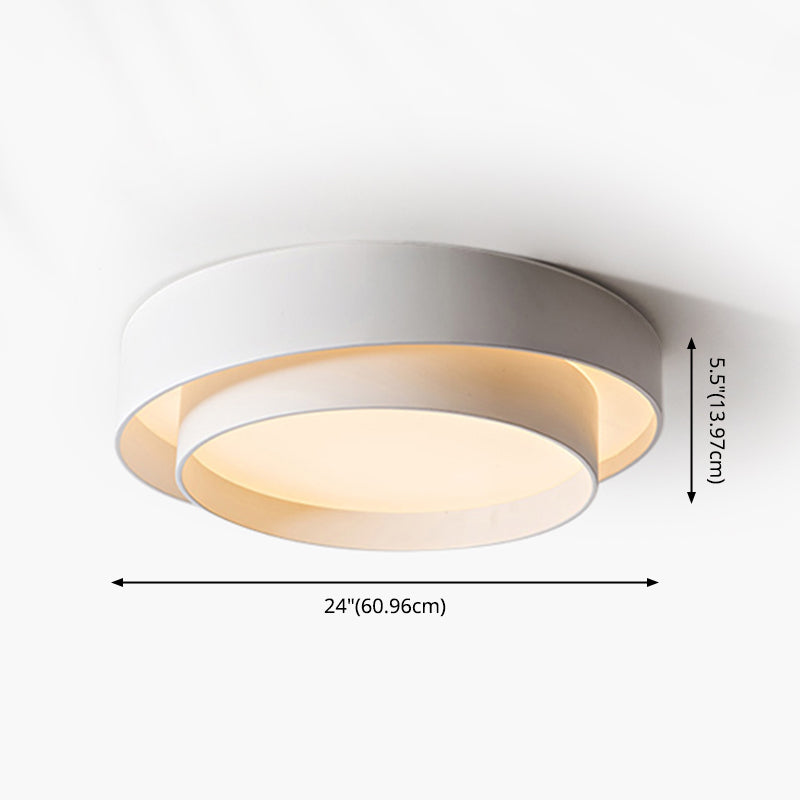 Lámpara empotrada moderna circular de 1 luz LED de metal montada en el techo para dormitorio