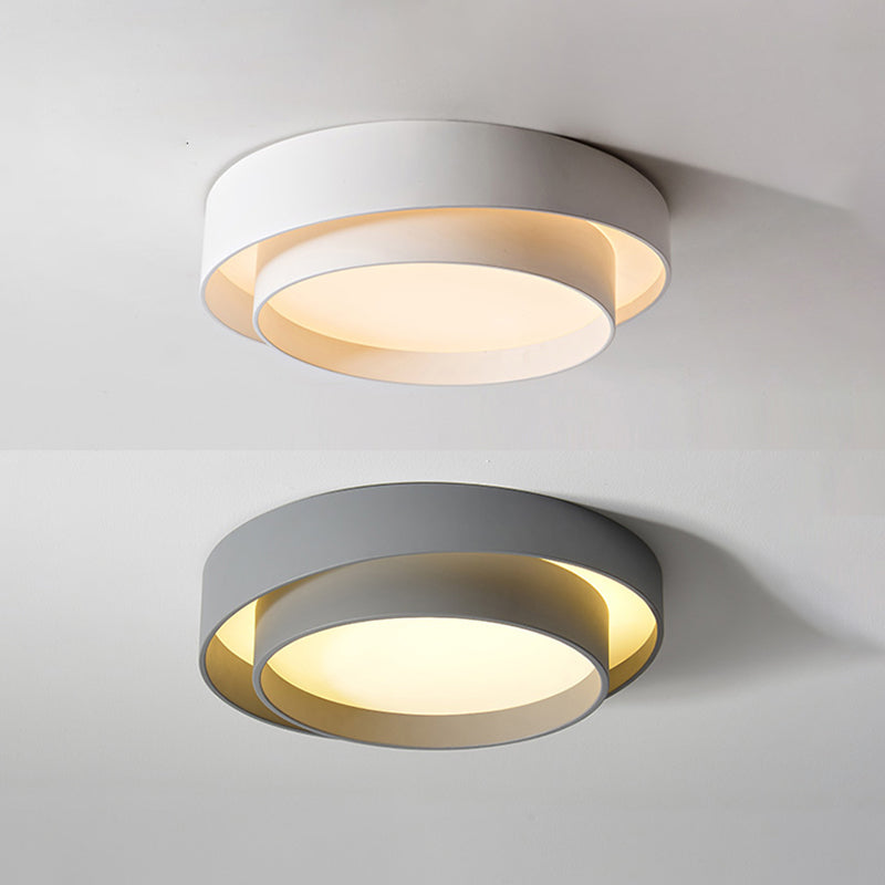 Lámpara empotrada moderna circular de 1 luz LED de metal montada en el techo para dormitorio