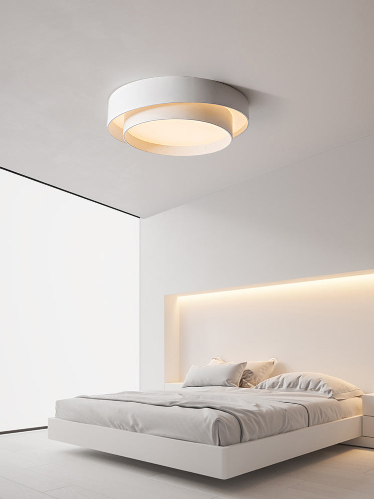 Lámpara empotrada moderna circular de 1 luz LED de metal montada en el techo para dormitorio