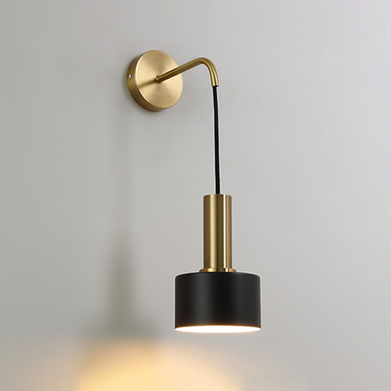 Modern Luxury Cylindroid Hanging Wall Lamp Electroplate Metal Wall Sconce for Interior Spaces