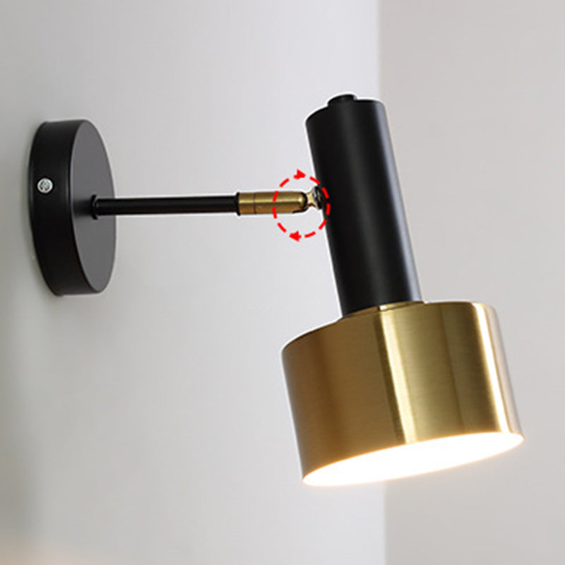 Modern Luxury Cylindroid Hanging Wall Lamp Electroplate Metal Wall Sconce for Interior Spaces