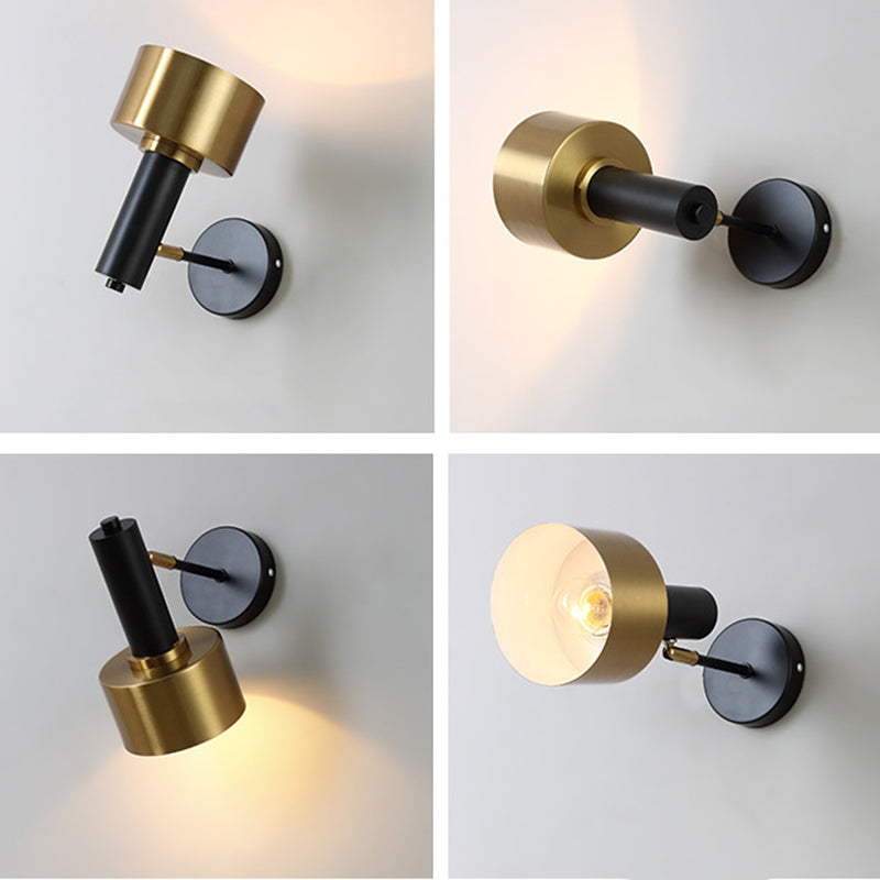 Modern Luxury Cylindroid Hanging Wall Lamp Electroplate Metal Wall Sconce for Interior Spaces