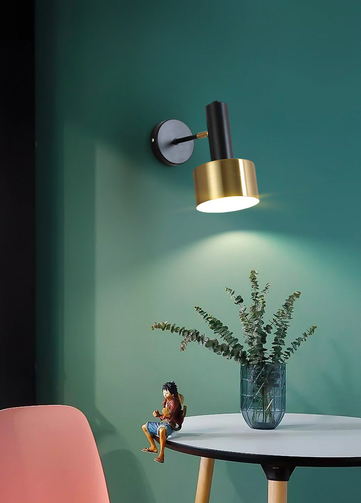 Modern Luxury Cylindroid Hanging Wall Lamp Electroplate Metal Wall Sconce for Interior Spaces