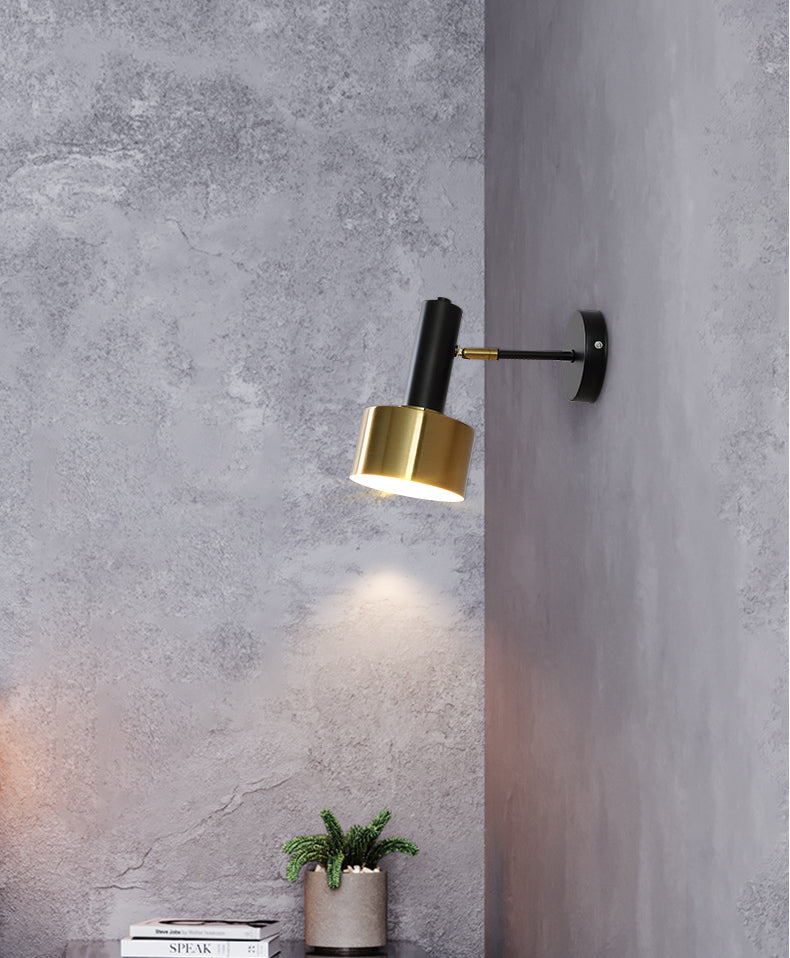 Modern Luxury Cylindroid Hanging Wall Lamp Electroplate Metal Wall Sconce for Interior Spaces