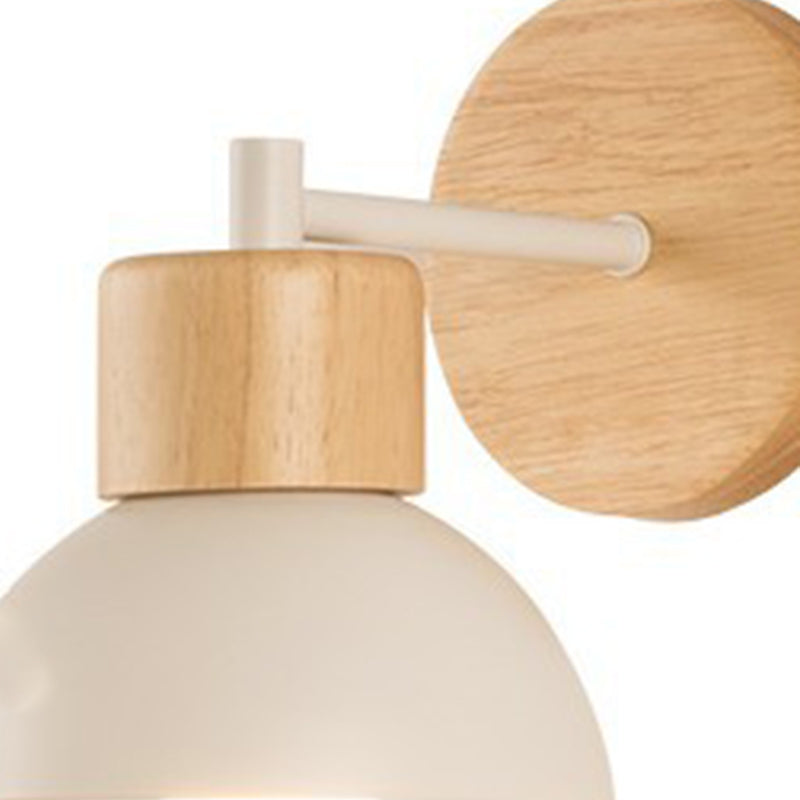 Lámpara de pared de madera hemi en el estilo conciso moderno luz de pared de hierro forjado para dormitorio