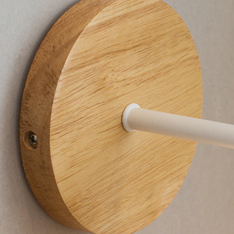 Lámpara de pared de madera hemi en el estilo conciso moderno luz de pared de hierro forjado para dormitorio