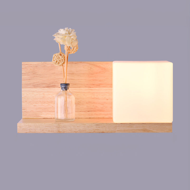 Lampada da parete del colore log in vetro in moderna sconce da parete rettangolare in legno in legno per spazi interni