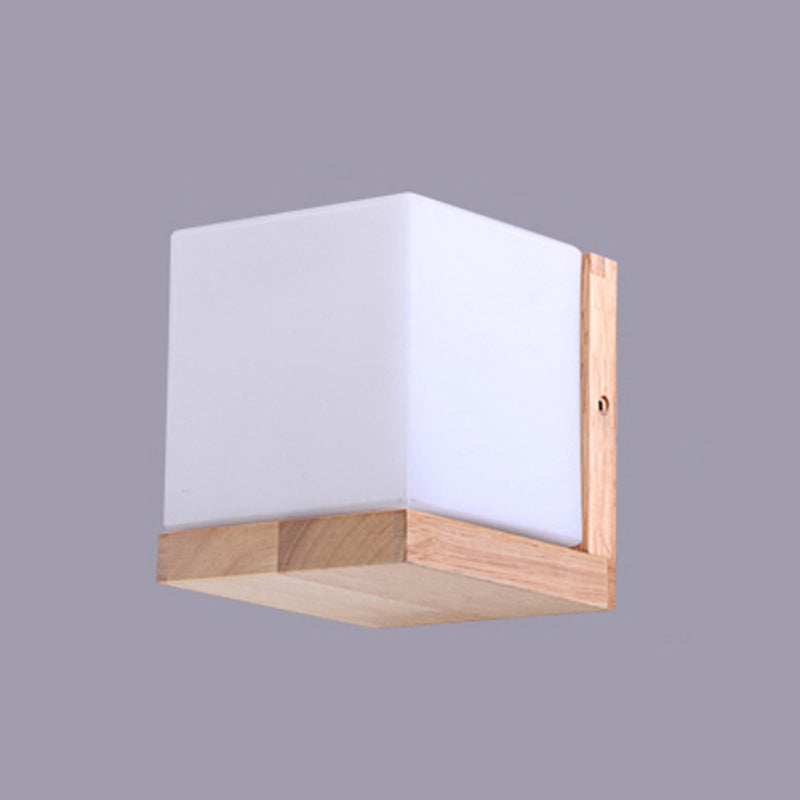 Lampada da parete del colore log in vetro in moderna sconce da parete rettangolare in legno in legno per spazi interni