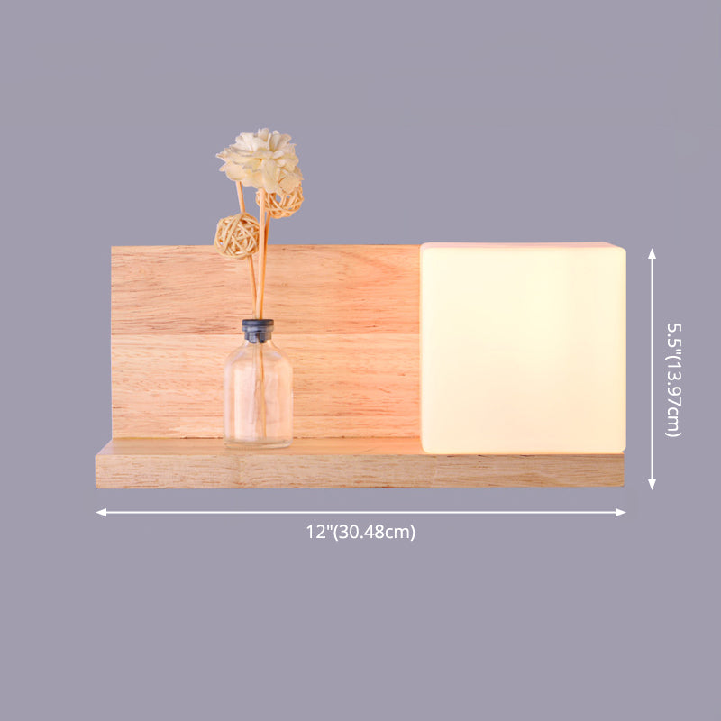 Lampada da parete del colore log in vetro in moderna sconce da parete rettangolare in legno in legno per spazi interni
