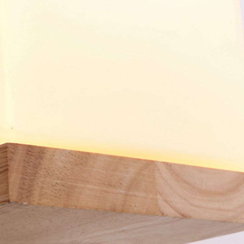 Lampada da parete del colore log in vetro in moderna sconce da parete rettangolare in legno in legno per spazi interni