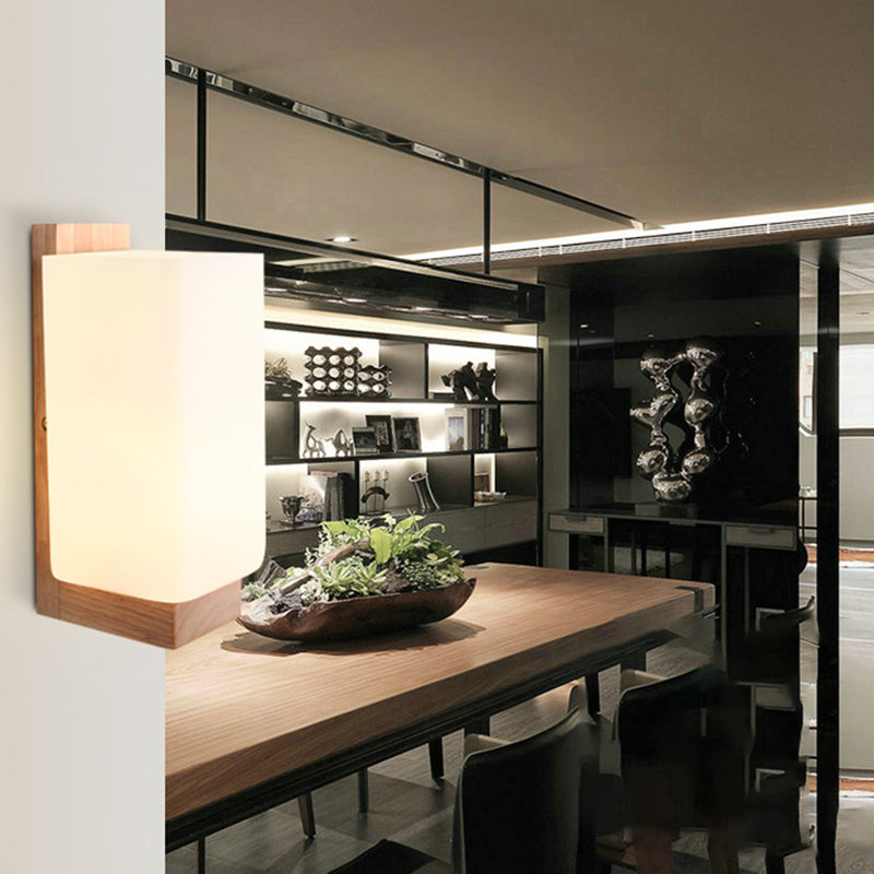 Color de registro apliques de pared individual en moderna luz de pared rectangular de madera de estilo conciso para dormitorio