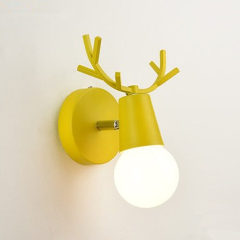 Modern Nordic Macarons Style Unique Shade Wall Sconce Metal 1 Light Sconces in Black and White