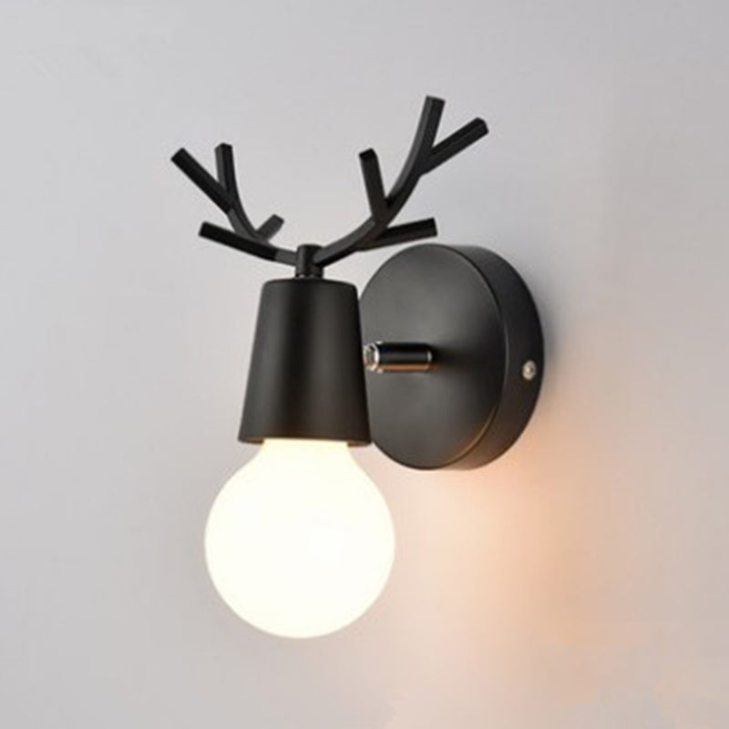 Modern Nordic Macarons Style Unique Shade Wall Sconce Metal 1 Light Sconces in Black and White