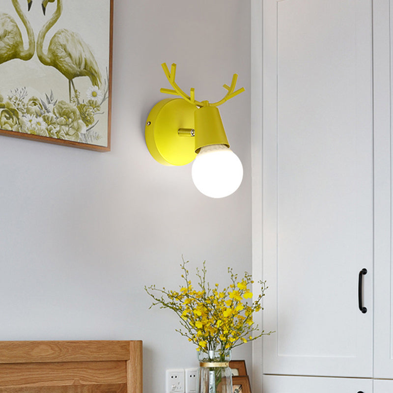 Modern Nordic Macarons Style Unique Shade Wall Sconce Metal 1 Light Sconces in Black and White