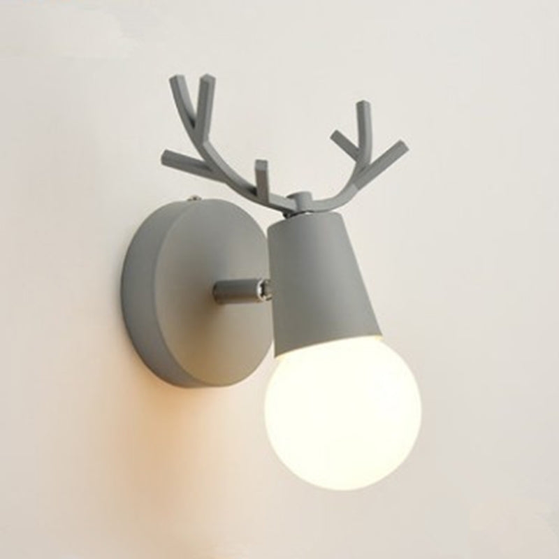 Modern Nordic Macarons Style Unique Shade Wall Sconce Metal 1 Light Sconces in Black and White