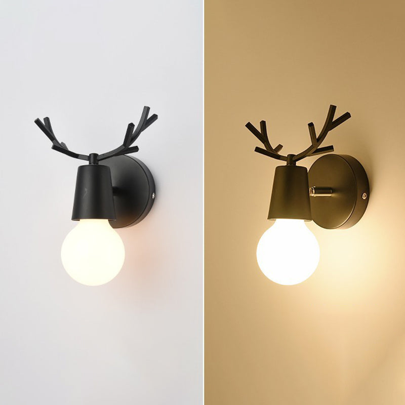 Modern Nordic Macarons Style Unique Shade Wall Sconce Metal 1 Light Sconces in Black and White