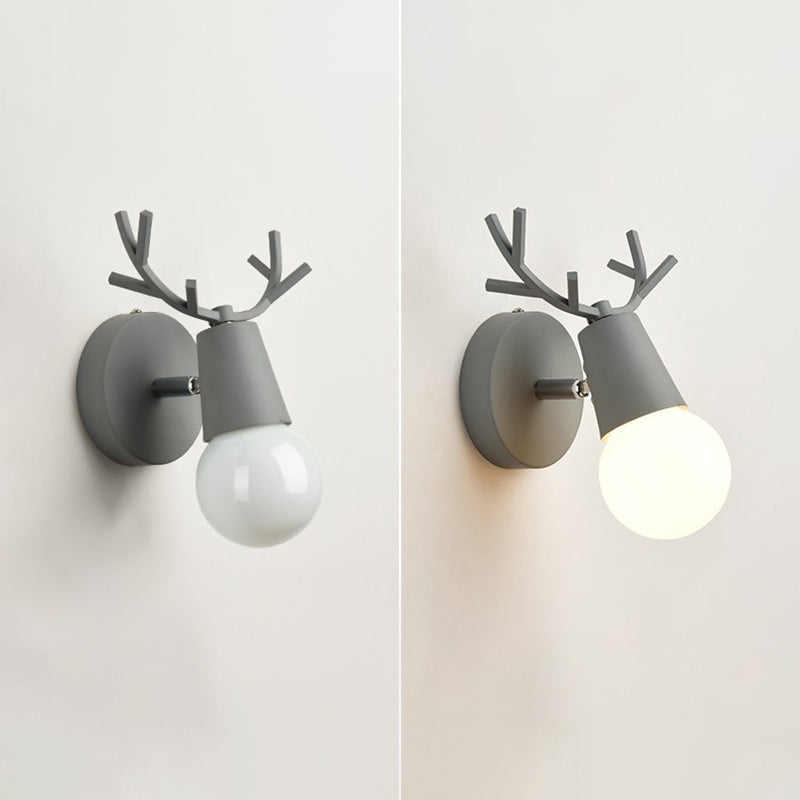 Modern Nordic Macarons Style Unique Shade Wall Sconce Metal 1 Light Sconces in Black and White