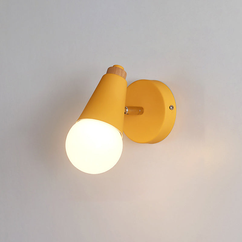 Modern Nordic Macarons Style Unique Shade Wall Sconce Metal 1 Light Sconces in Black and White