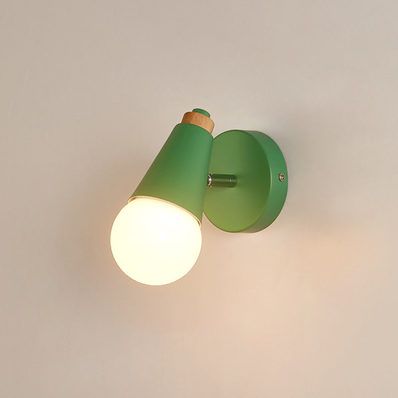 Modern Nordic Macarons Style Unique Shade Wall Sconce Metal 1 Light Sconces in Black and White