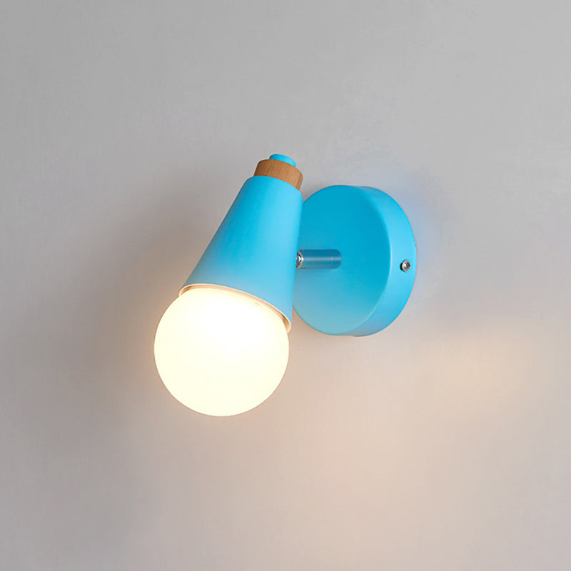 Modern Nordic Macarons Style Unique Shade Wall Sconce Metal 1 Light Sconces in Black and White