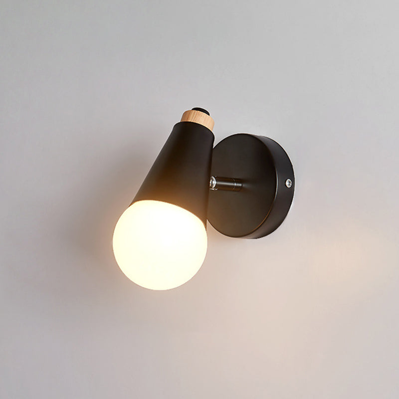 Modern Nordic Macarons Style Unique Shade Wall Sconce Metal 1 Light Sconces in Black and White