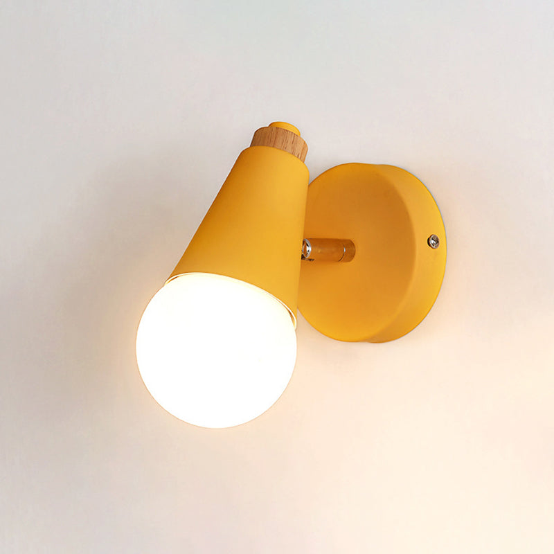 Modern Nordic Macarons Style Unique Shade Wall Sconce Metal 1 Light Sconces in Black and White