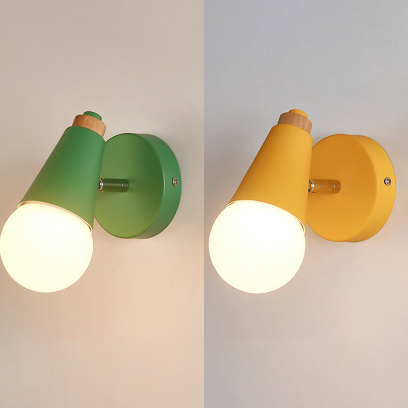 Modern Nordic Macarons Style Unique Shade Wall Sconce Metal 1 Light Sconces in Black and White