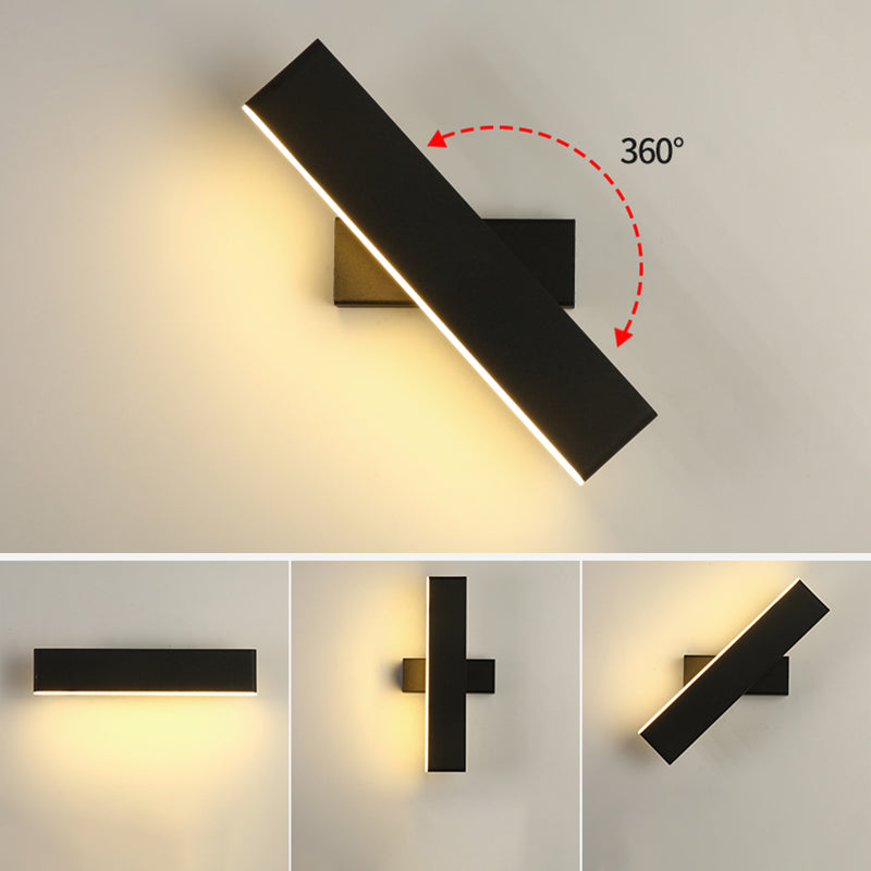 Lampada a parete a LED rettangolare acrilica in stile moderno in ferro battuto in ferro battuto con una parete per camera da letto