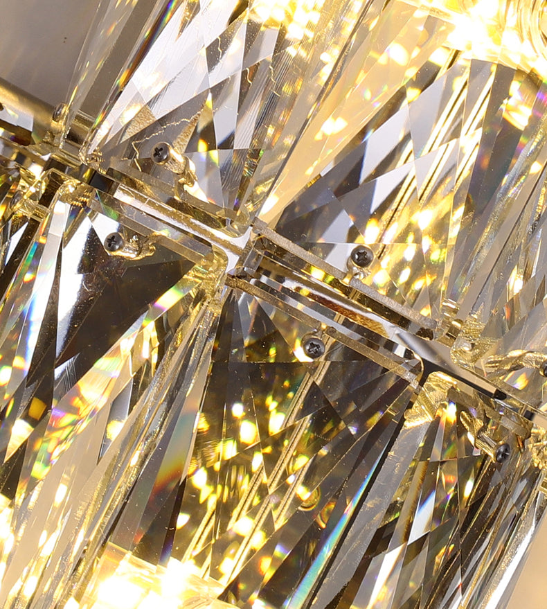 Silver Crystal Wall Sconce in Modern Concise Style Stainless-Steel Rectangular Wall Lamp for Interior Spaces