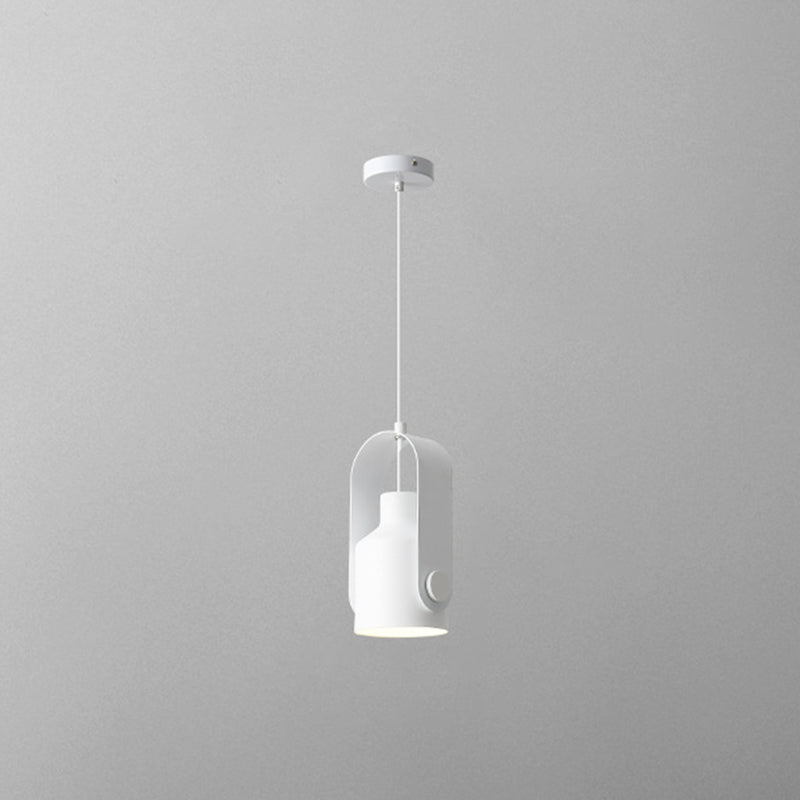 Lacquered Iron Pendant Light in Modern Creative Style Can Macaron Hanging Lamp for Interior Spaces