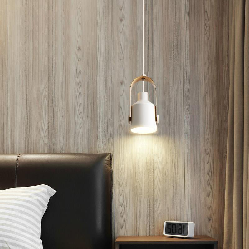 Lacquered Iron Pendant Light in Modern Creative Style Can Macaron Hanging Lamp for Interior Spaces