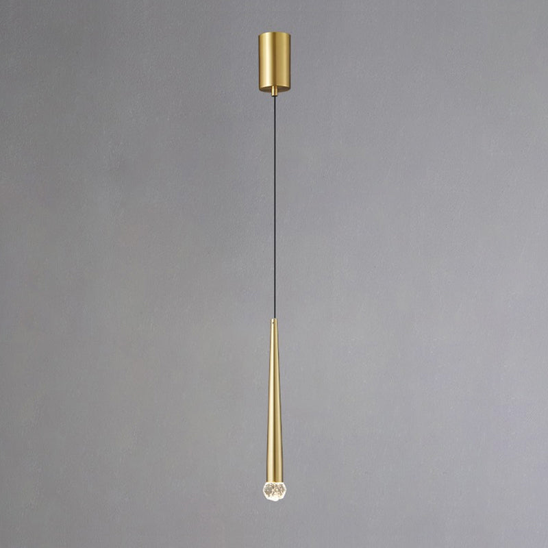 Crystal modern pendant Light 1-Light Cone Plafond Lightture pour chambre à coucher