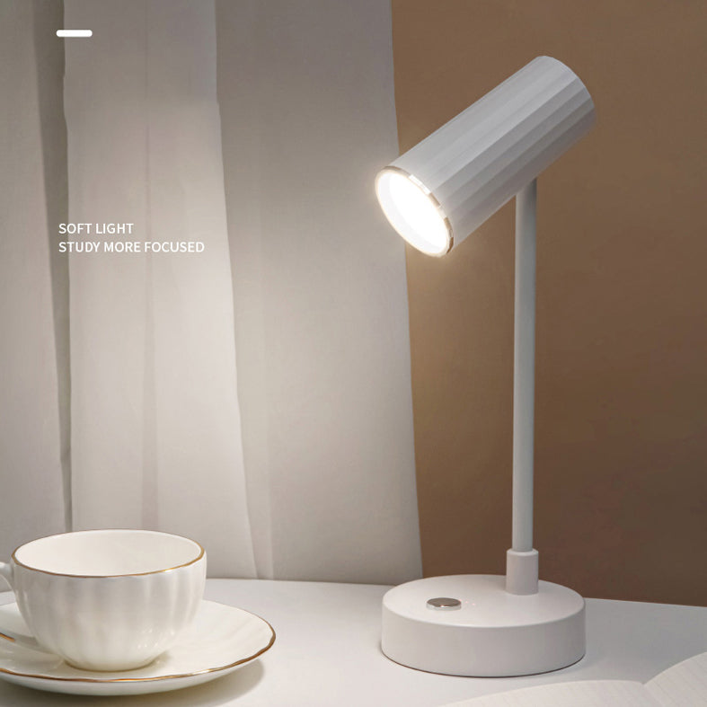 Lampada da tavolo tubolare ricaricabile Lampada da lettura a LED da comodino in plastica Macaron