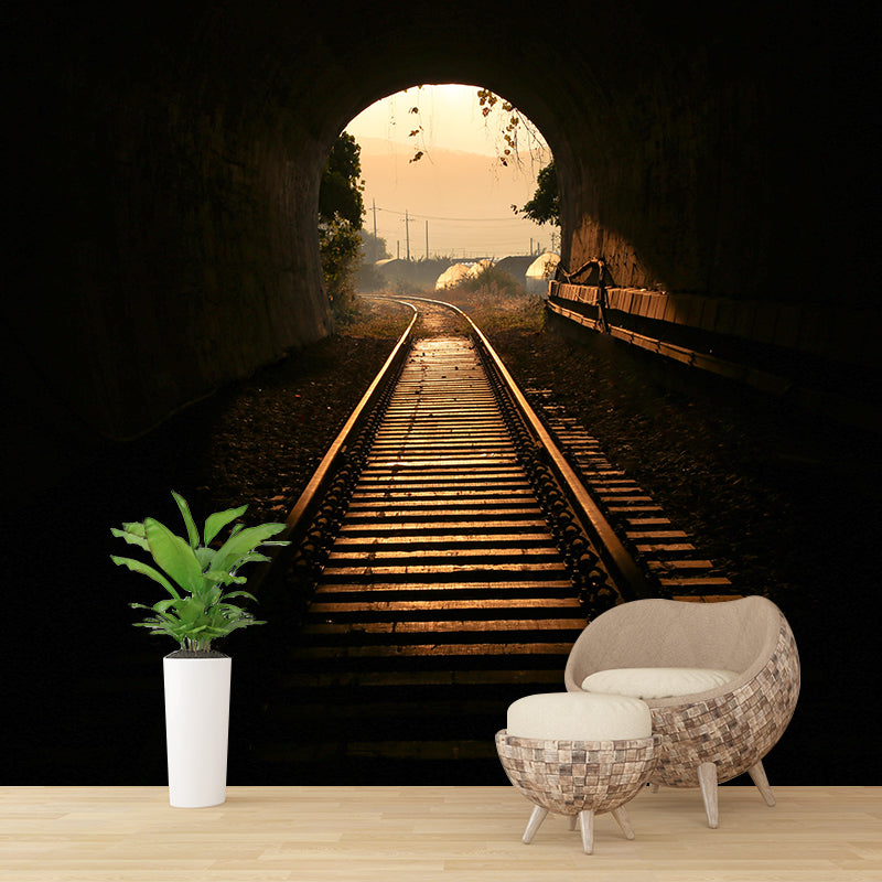 Soft Color 3D illusion Mural with Mysterious Tunnel Pattern Photography Wall Decor
