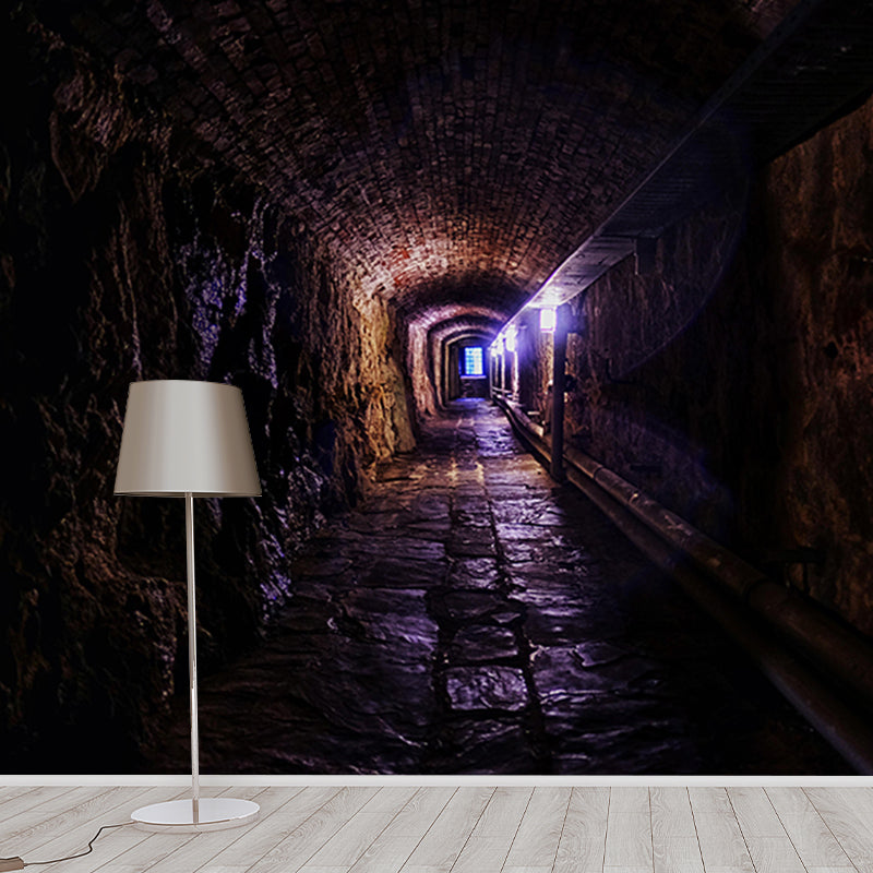 Soft Color 3D illusion Mural with Mysterious Tunnel Pattern Photography Wall Decor
