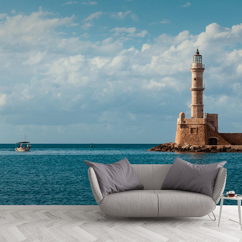 Large Lighthouse Wall Mural Contemporary Mildew Resistant Wall Art for Living Room