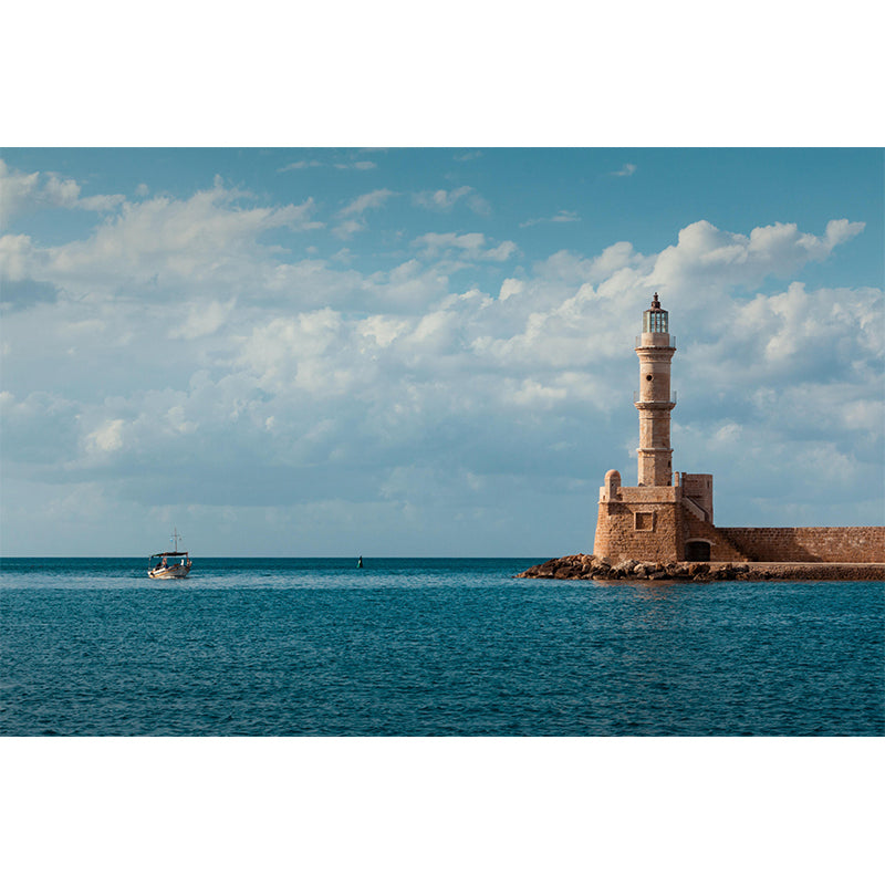 Large Lighthouse Wall Mural Contemporary Mildew Resistant Wall Art for Living Room