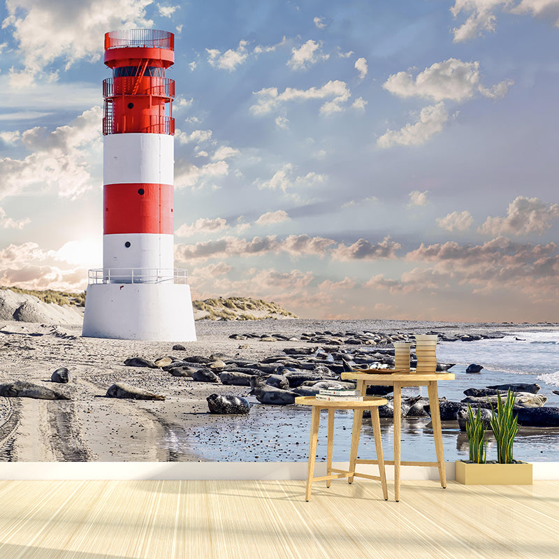 Extra Large Lighthouse Wall Mural Contemporary Mildew Resistant Wall Art for Home Decor
