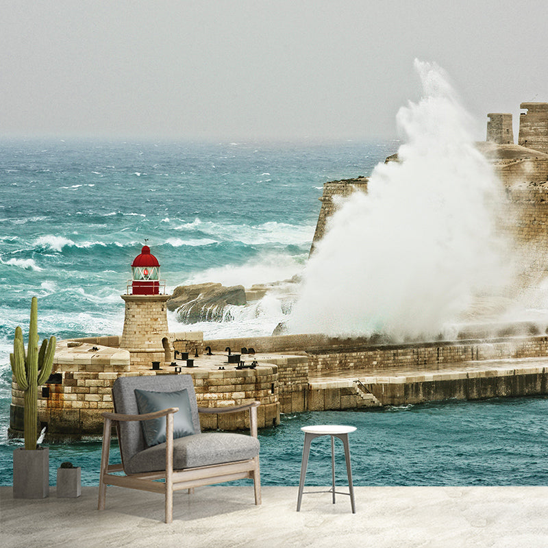 Photography Nautical Mural Wallpaper Lighthouse Scene Wall Decor Bathroom Wall Murals