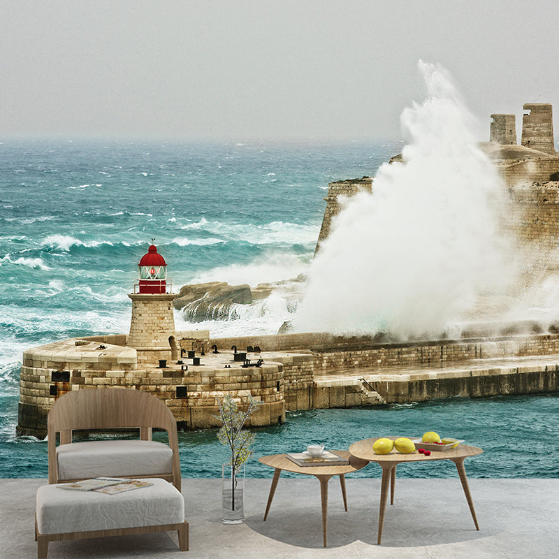 Photography Nautical Mural Wallpaper Lighthouse Scene Wall Decor Bathroom Wall Murals