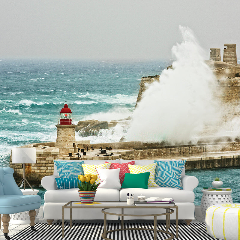 Photography Nautical Mural Wallpaper Lighthouse Scene Wall Decor Bathroom Wall Murals