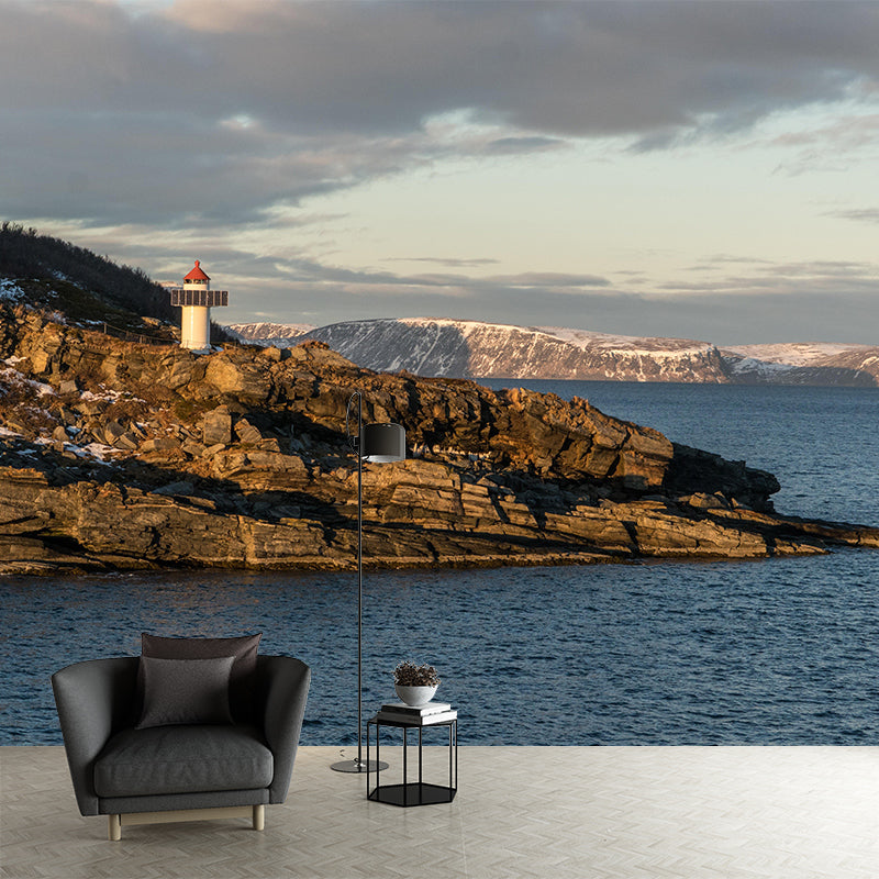 Photography Nautical Mural Wallpaper Lighthouse Scene Wall Decor Bathroom Wall Murals