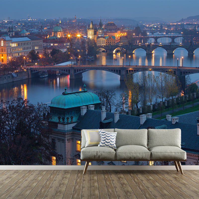 Photography Prague City Mural Wallpaper Modern Style Wall Decor for Living Room