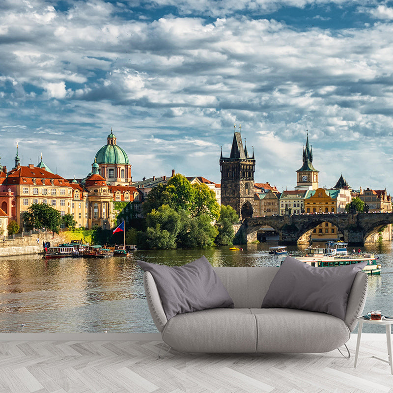 Photography Prague City Mural Wallpaper Modern Style Wall Decor for Living Room